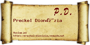 Preckel Dionízia névjegykártya